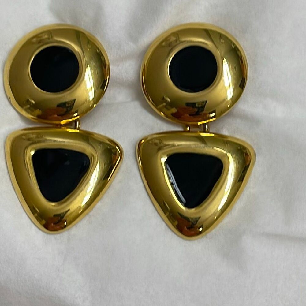 Vintage 80’s bold clip dangle clip earrings